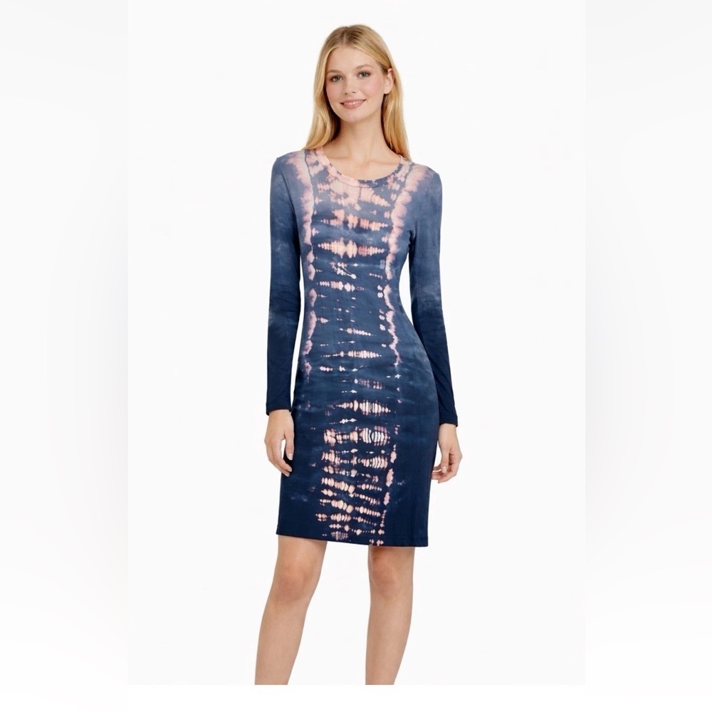 Gypsy 05 Bamboo Tie Dye Long Sleeve Bodycon Dress Women's Size S Knee Length